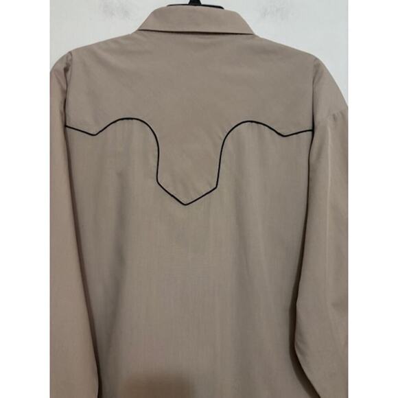 Ely Cattleman Snap Button Down Shirt Mens XXL Retro Cowboy Western Tan - Picture 2 of 9